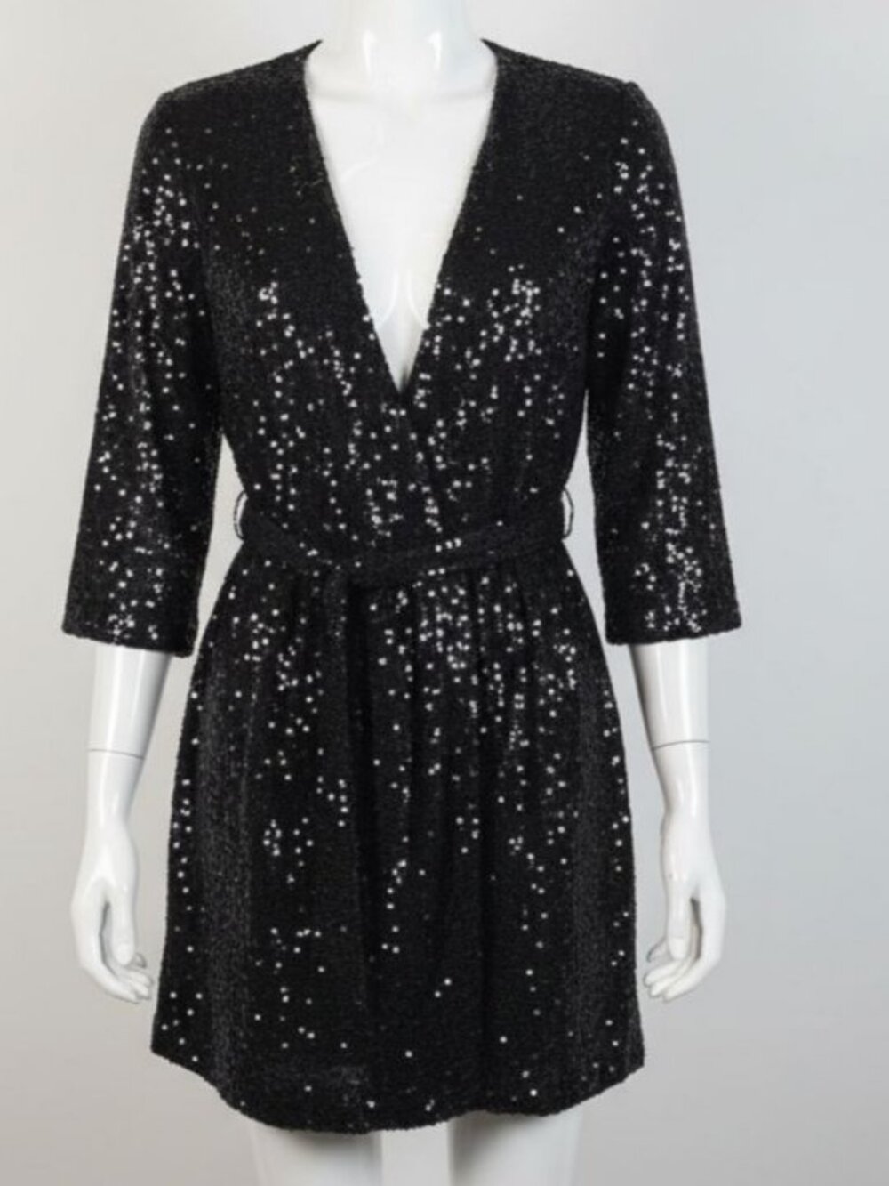 Safiyaa Women Black Sequin Long sleeve Dress Size 10